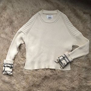 ZARA Sweater with Sleeve Detail and Slit Sides